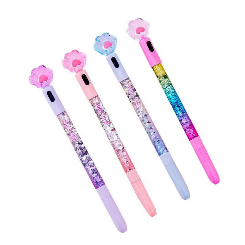 Wholesale Plastic Luminous Cat Claw Quicksand Pen